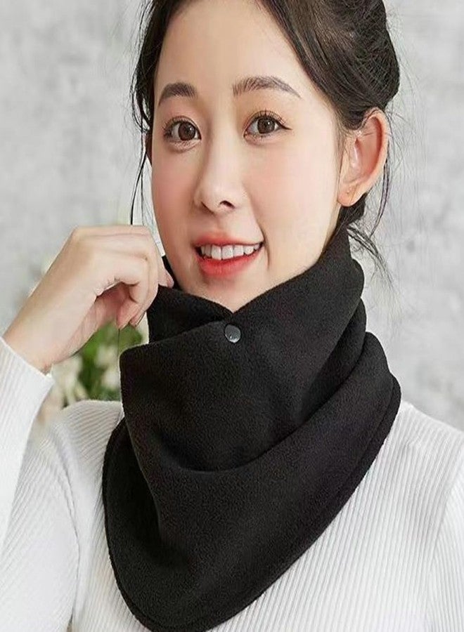 EMGILL Winter Neck Gaiter for Women Double Buttons Polar Fleece Neck Warmer Scarf Windproof Shawl Cover for Skiing Riding - Image 3